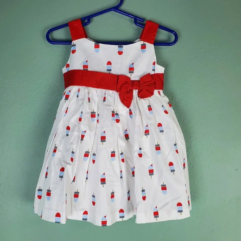 Gymboree Star Spangled Days Popsicle Print Baby Girl Dress Size 12-18